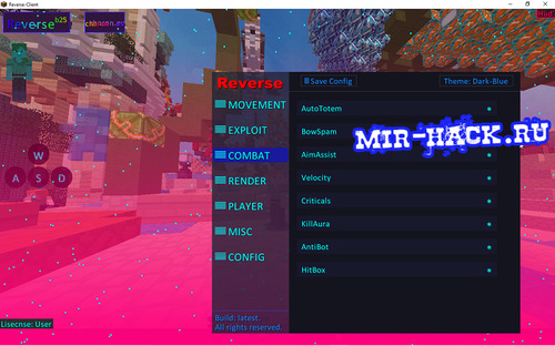 Чит Reverse-Client B25 для Minecraft бесплатно