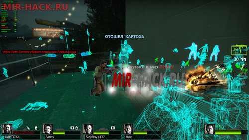 Чит Aim, WH, Chams для игры Left 4 Dead 2