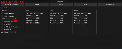 Бесплатный чит FabHook для CS:GO игры